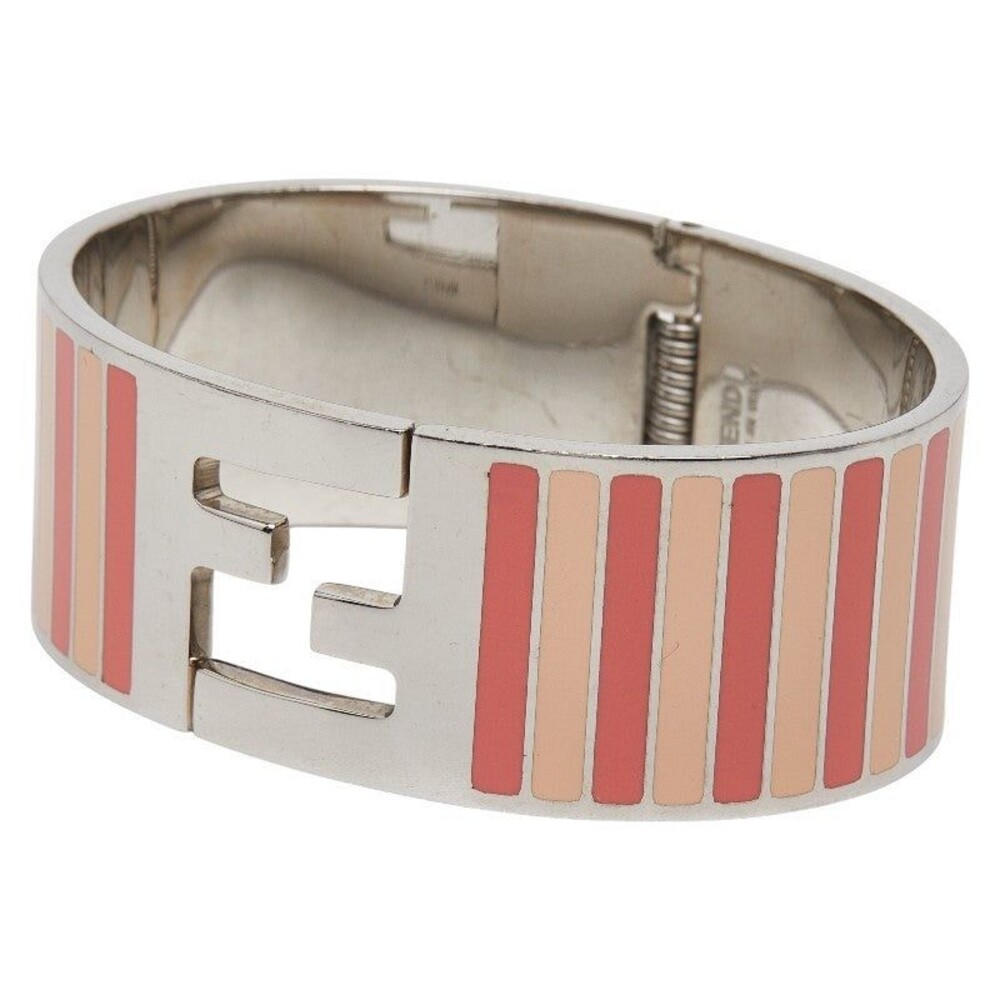 Fendi Stripe Metal Bangle Pink